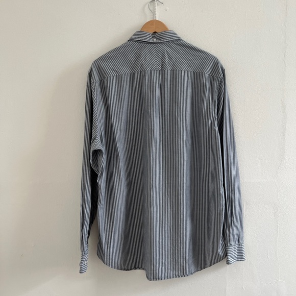 THOMAS PINK Mens Dress Shirt 17.5-18 XL Grey Stripe Slim Fit Casual Collection - Picture 3 of 12